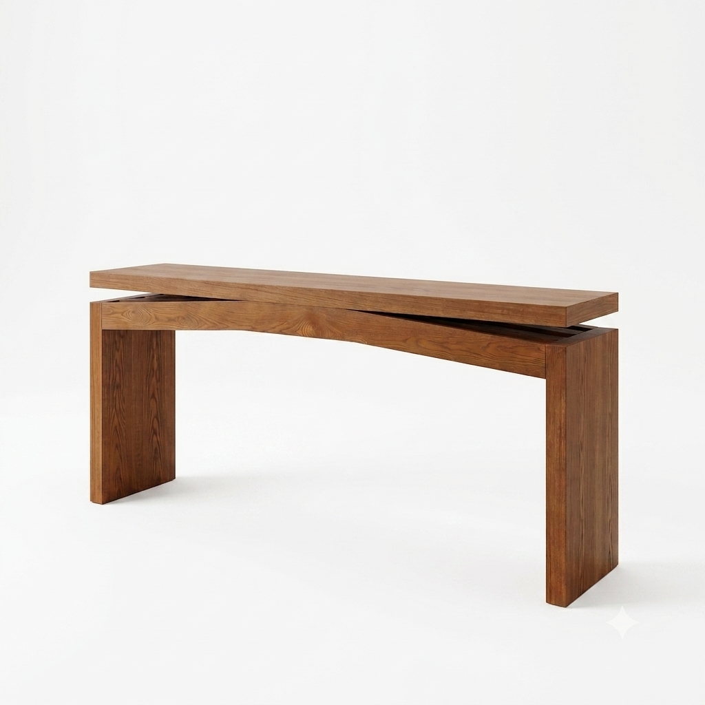 Wood Console Table - Dark Oak Veneer
