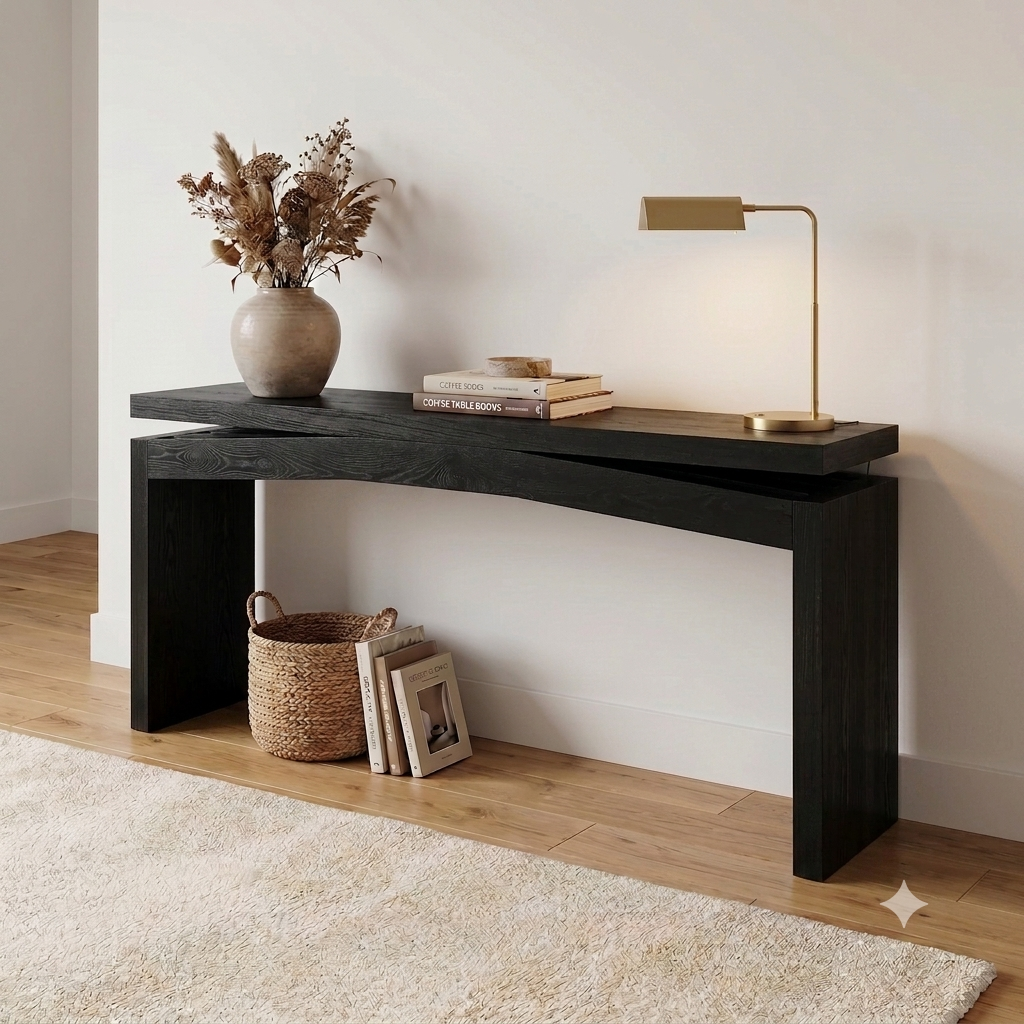 Wood Console Table - Black