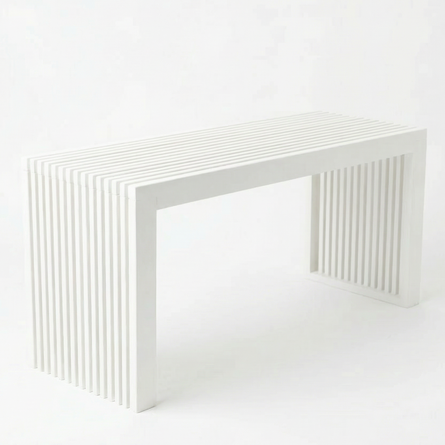 Bamboo Bench - White
