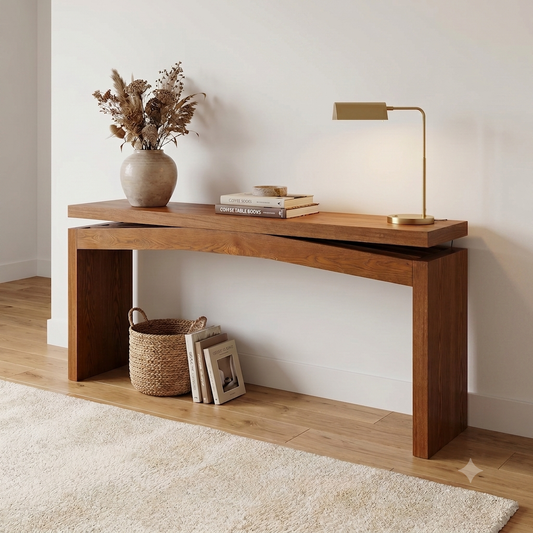 Wood Console Table - Dark Oak Veneer