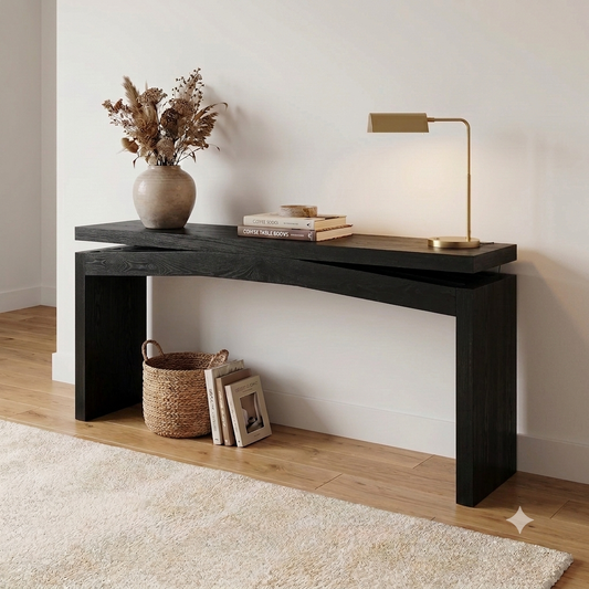 Wood Console Table - Black